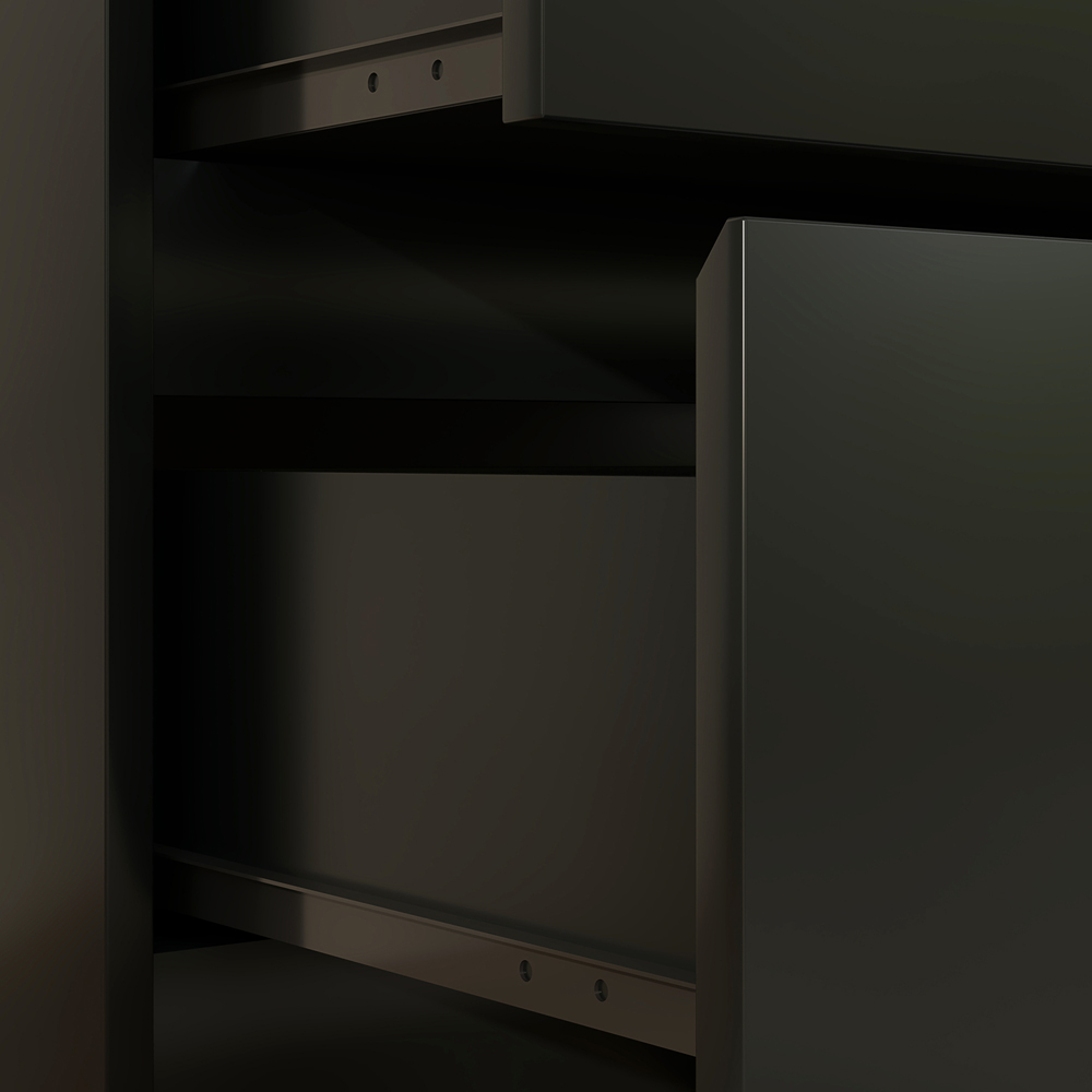 Portland 3 Drawer Black Chest of Drawers Image 4