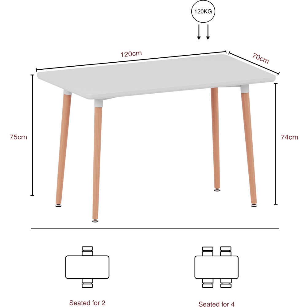 Vida Designs Batley 4 Seater White Dining Table Image 9