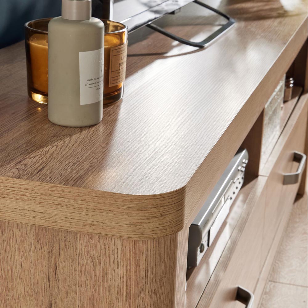 Home Source 2 Door 2 Drawer TV Stand with Cable Management Image 3