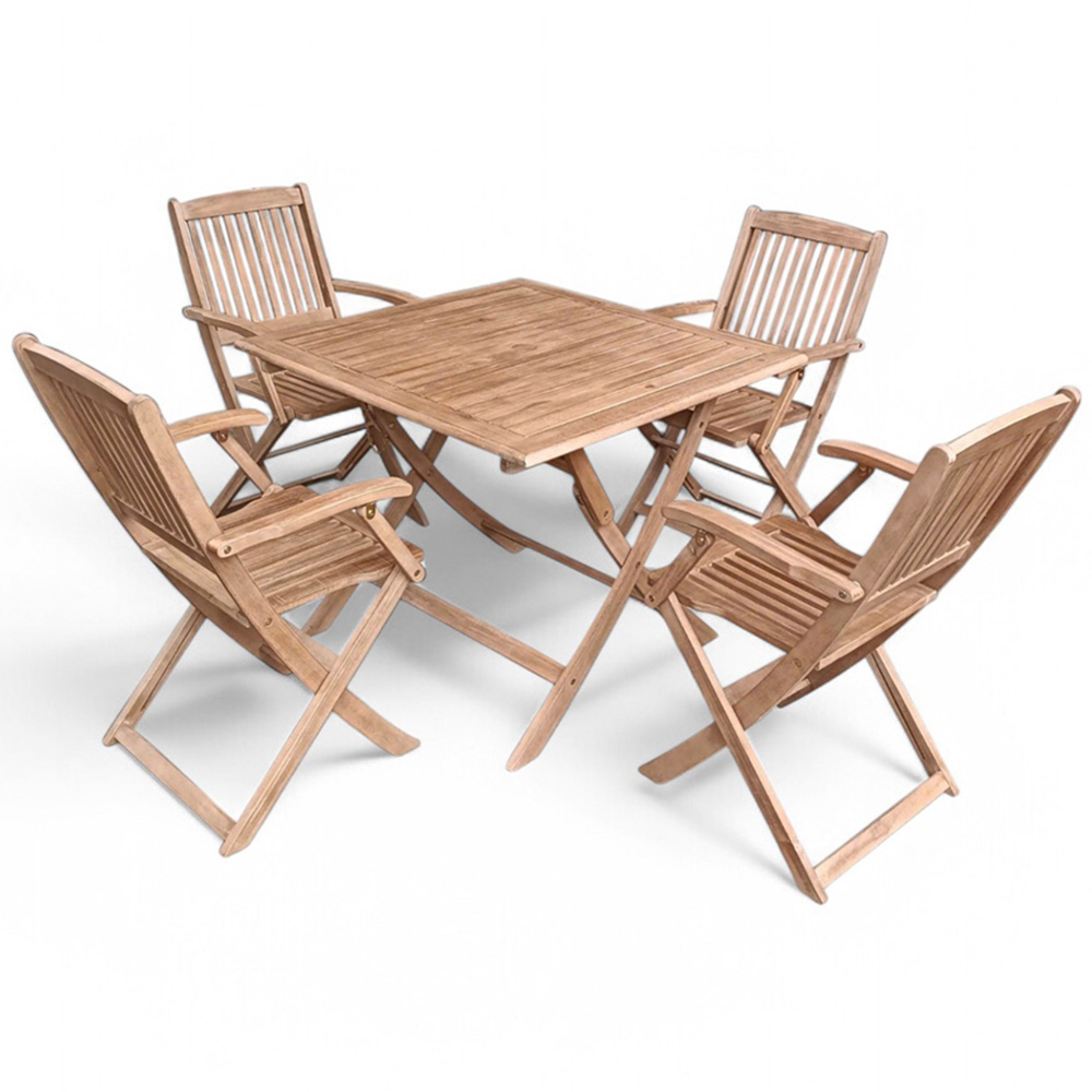 Royalcraft London 4 Seater Square Foldable Bistro Set Image 2