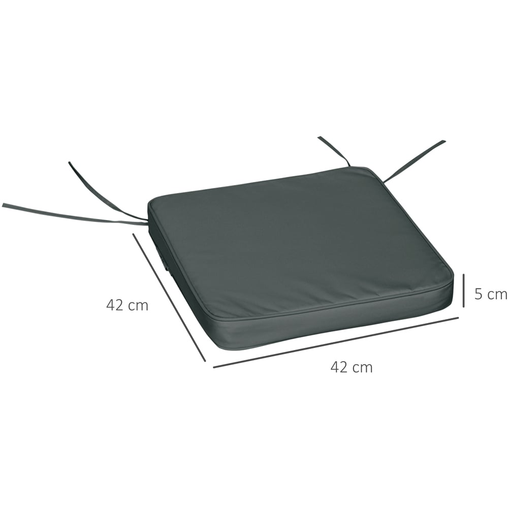 Outsunny Grey Dining Chair Seat Pad Cushion 42 x 42cm 6 Pack Image 7