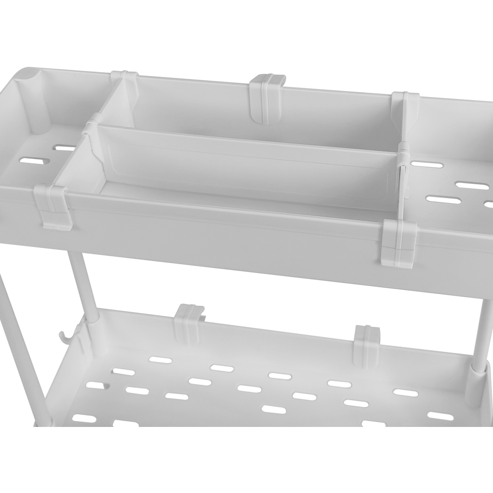 AMOS 3 Shelf White Storage Trolley Small Image 4