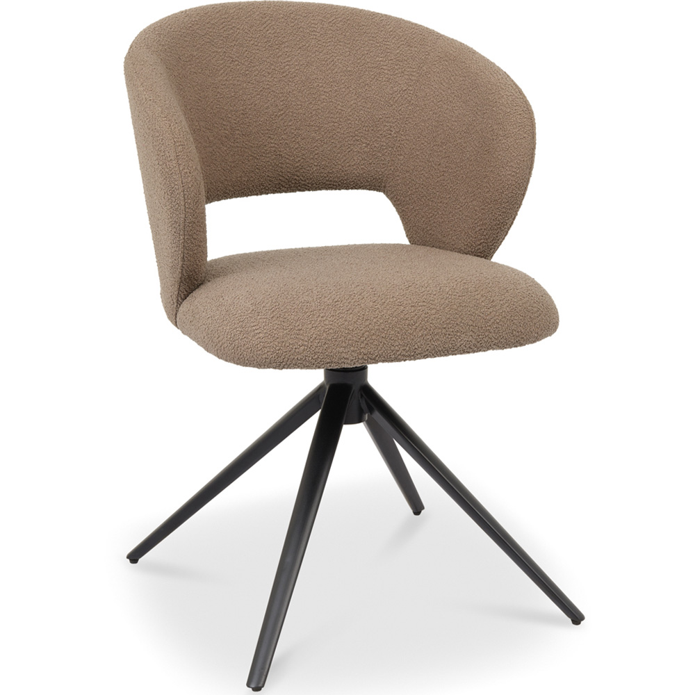 Bentley Designs Stella Mocha Beige Boucle Fabric Swivel Chair Image 2