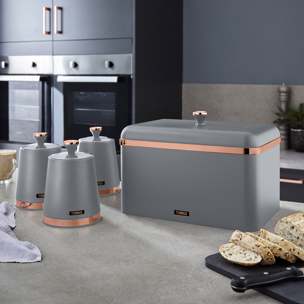 Tower 3 Piece Cavaletto Grey Canister Set Image 5