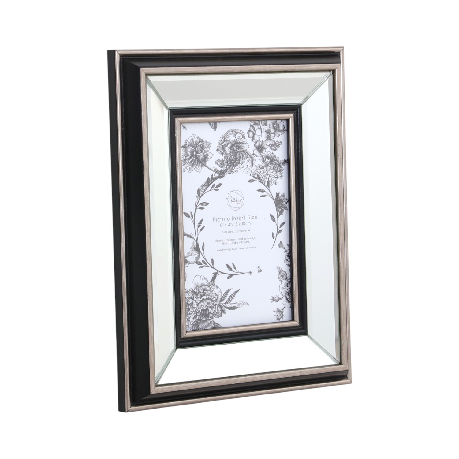 Mode Mirrored Photo Frame Silver 6 x 4in Image 3