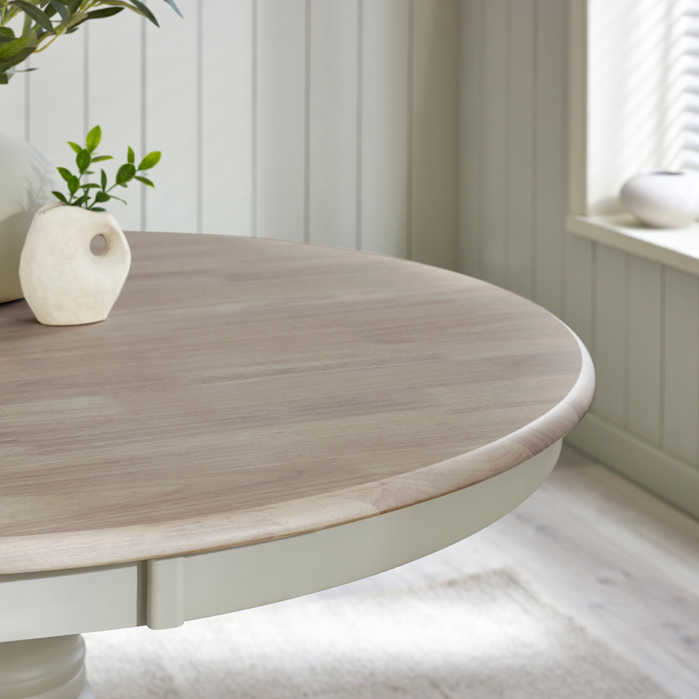 Furniturebox Bodmin Marros 4 Seater Round Wooden Dining Set Grey Image 2