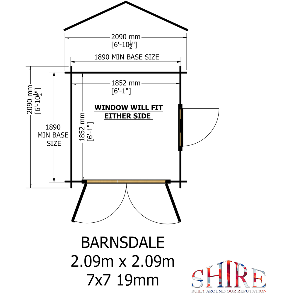 Shire Barnsdale 7 x 7ft Log Cabin Image 8
