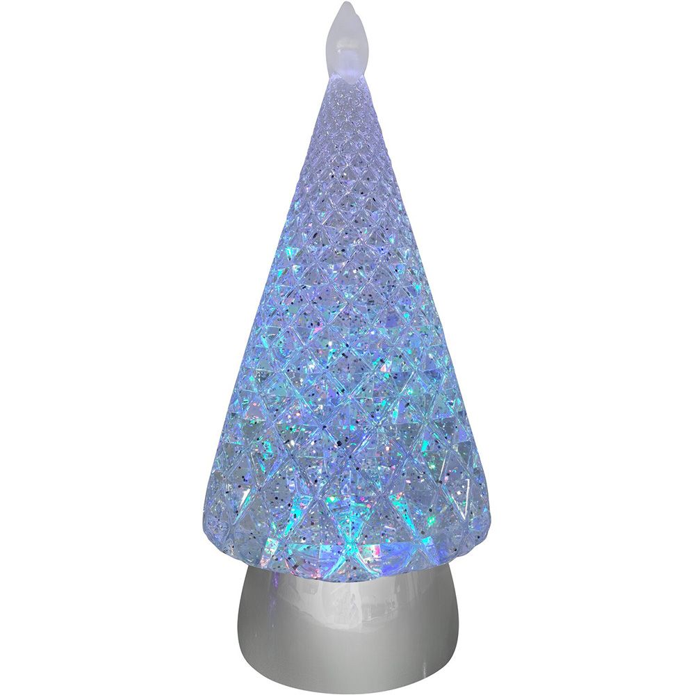 Glitter Spinning Crystal Tree White Image 4