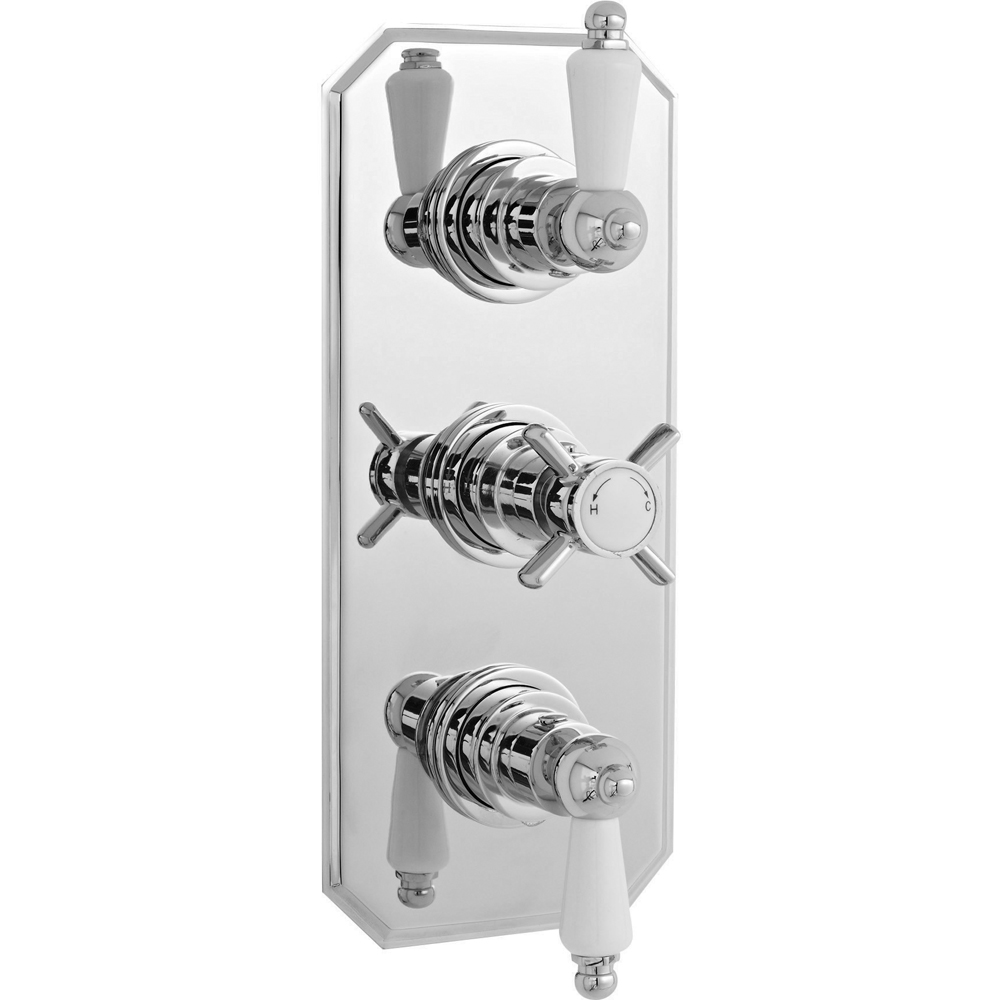 nuie Chrome Triple Thermostatic Shower Valve Image 1