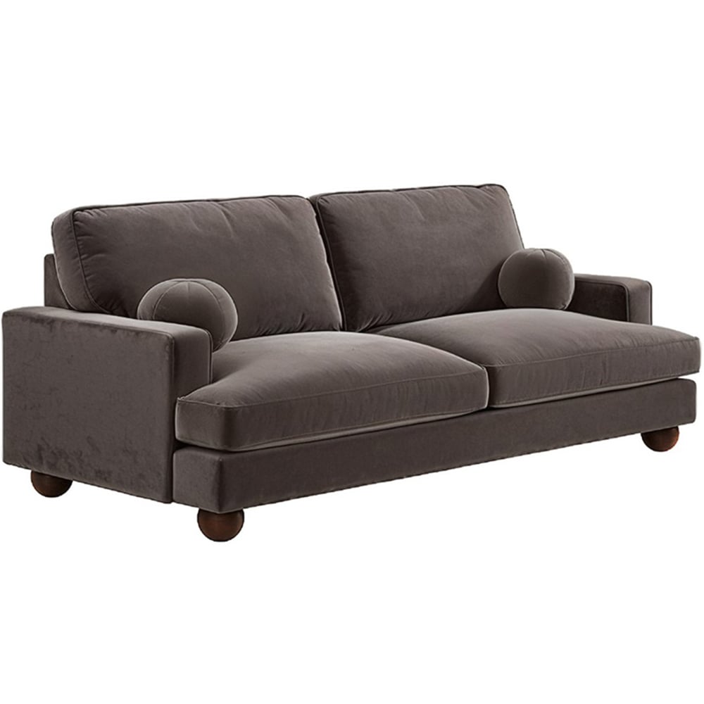 Solace+Co Addison 3 Seater Brown Velvet Sofa Image 2