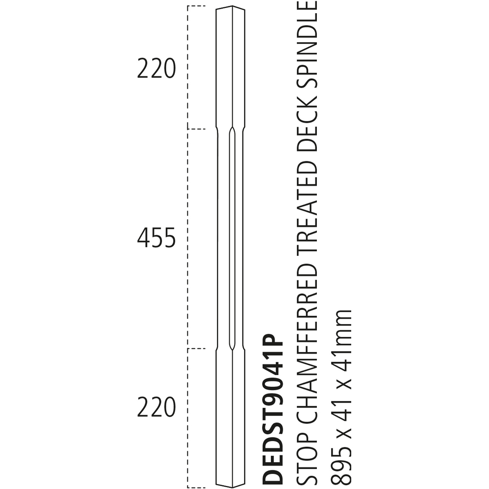 ​Blueprint Joinery Core Deck Stop Chamfered Treated Decking Balustrade Starter Kit 1800mm Image 5