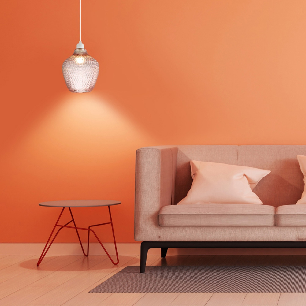 Happy Homewares Soft Blush Pink Curvy Diamond Etched Glass Pendant Shade Image 2