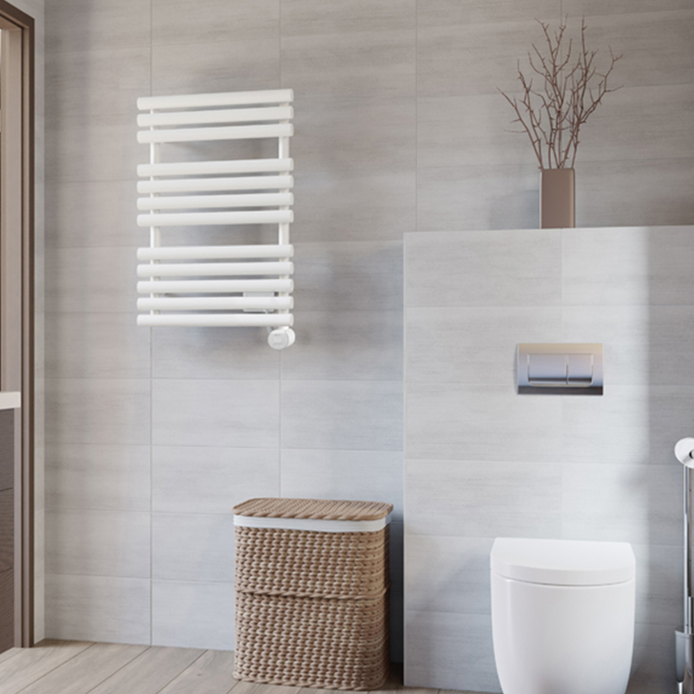 Terma Rolo Towel White Electric Towel Rail with VEO Element Controller 755 x 520mm Image 2