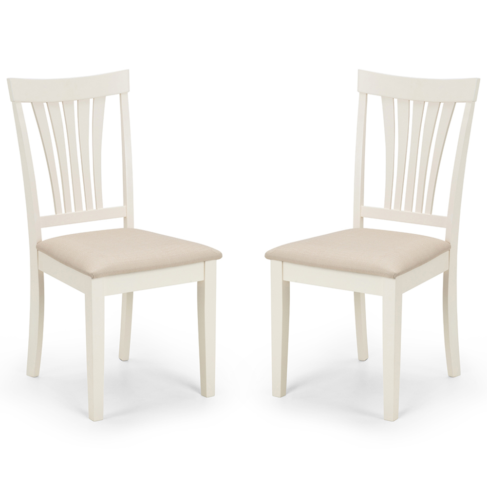 Julian Bowen Stanmore Set of 2 Ivory Dining Chairs Image 2