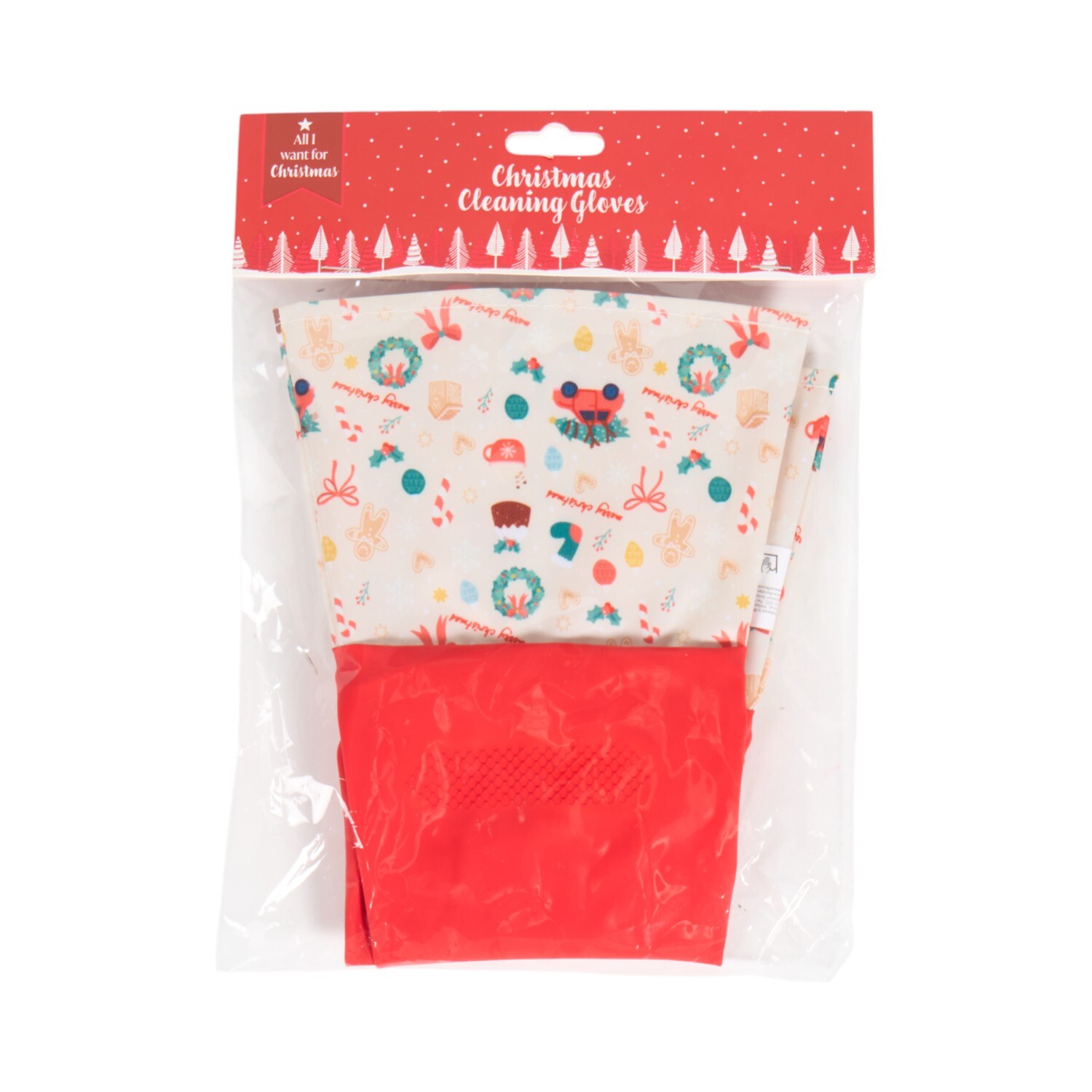 Cosy Christmas Cleaning Gloves Red Image 2