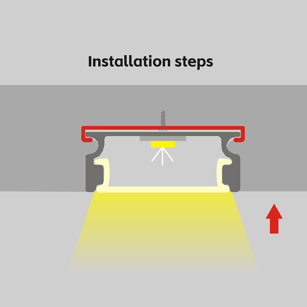ENER-J Sandy Black Aluminium Channel Profile with PC Cover 17.3 x 7.59mm 4 Pack Image 6