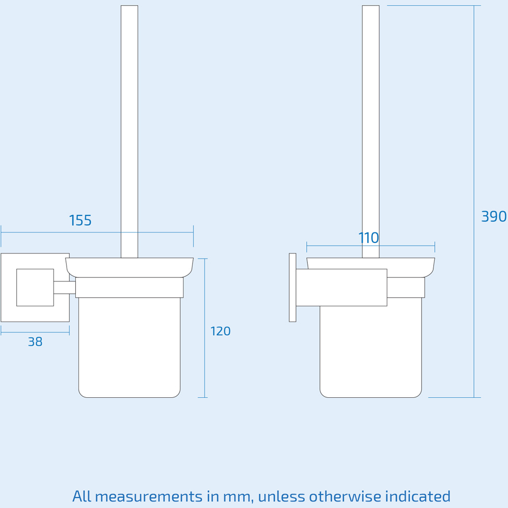 Nes Home Rensa Wall Mounted Toilet Brush with Holder Image 3
