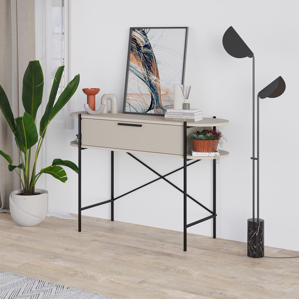 FWStyle Otis Single Drawer Sandstone Console Table Image 5