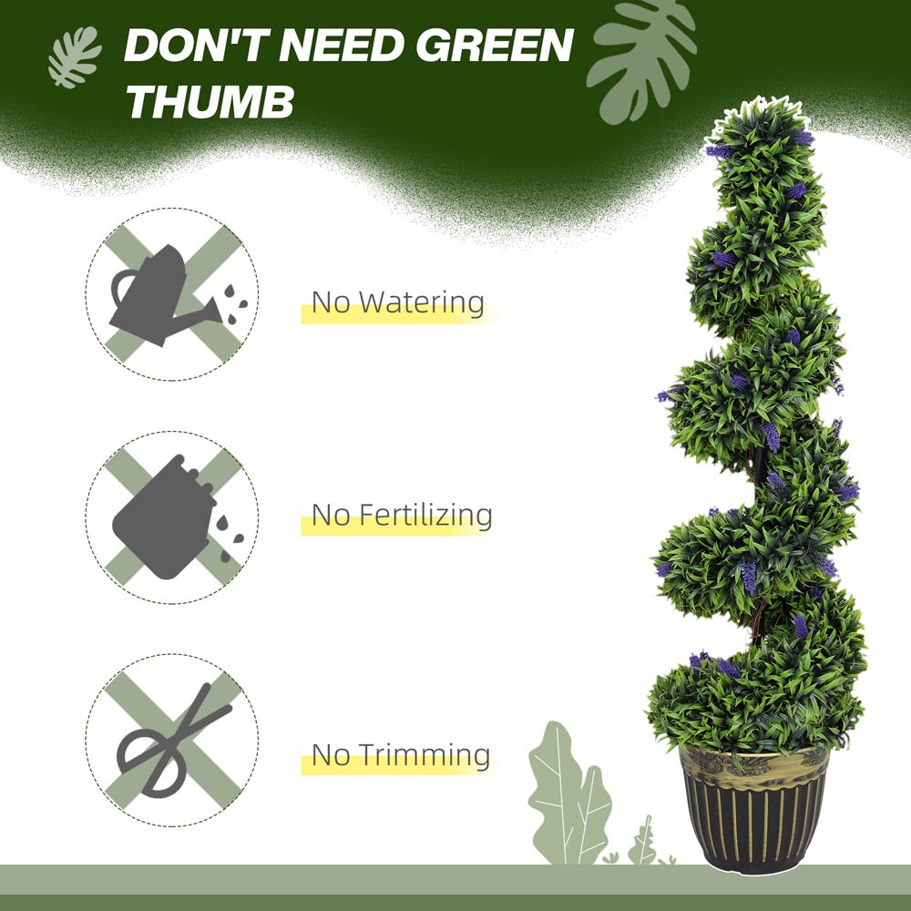 Portland Lavender Decorative Artificial Plant in Pot 115cm 2 Pack Image 6