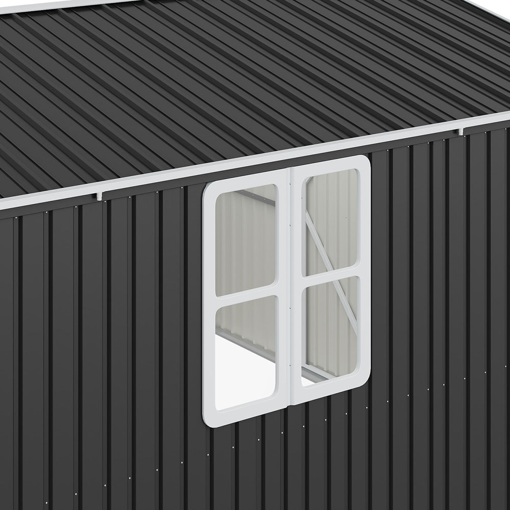 Living and Home 10 x 12ft Metal Apex Garden Storage Shed with Window Image 4