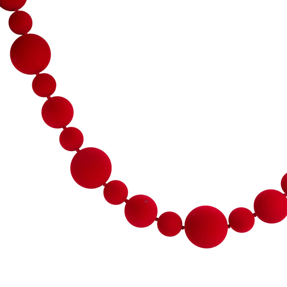 Flocked Bauble Garland Red Image 3