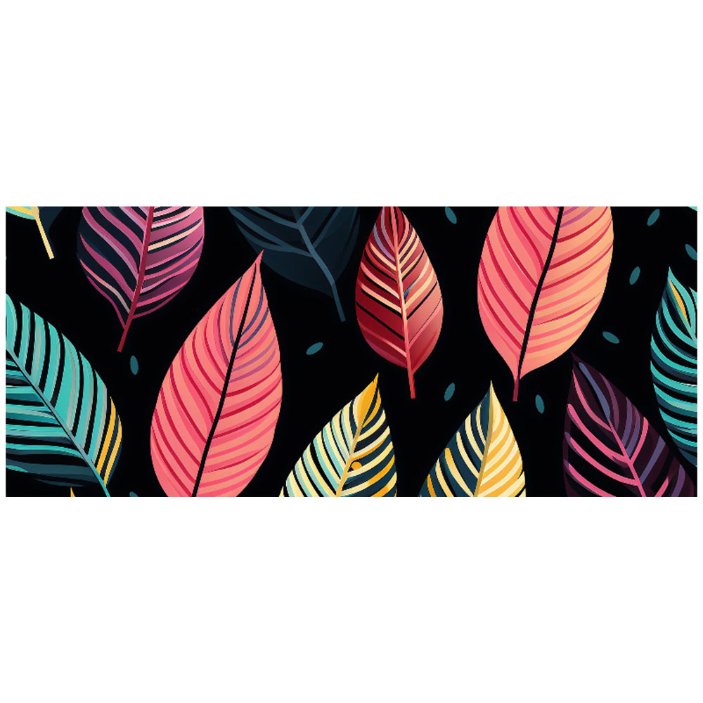 Warren Reed Designer Colourful Leaves Pattern Glass Bathroom Splashback 25 x 60cm Image 2