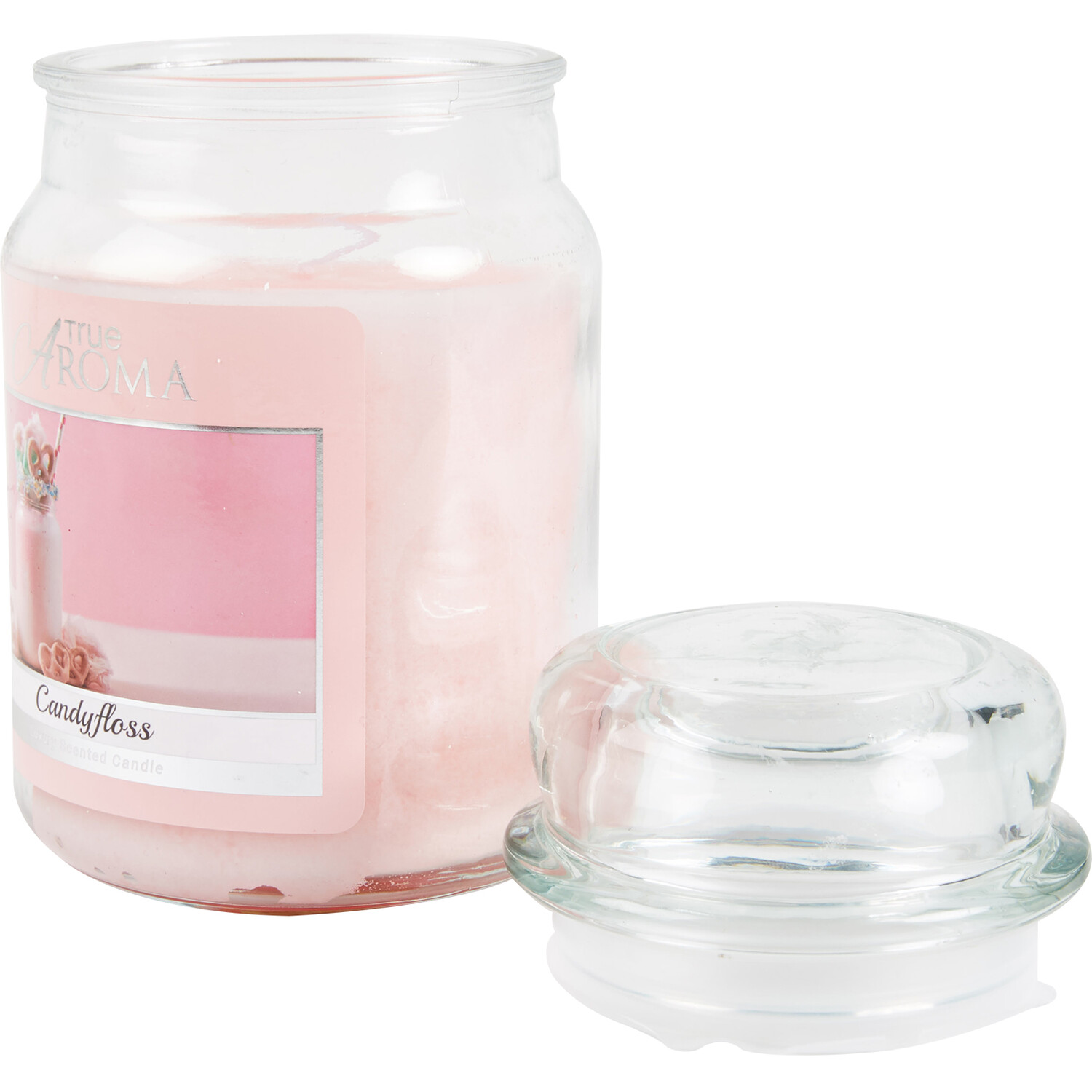 True Aroma Large Mason Jar Candle - Candyfloss Clouds Image 2