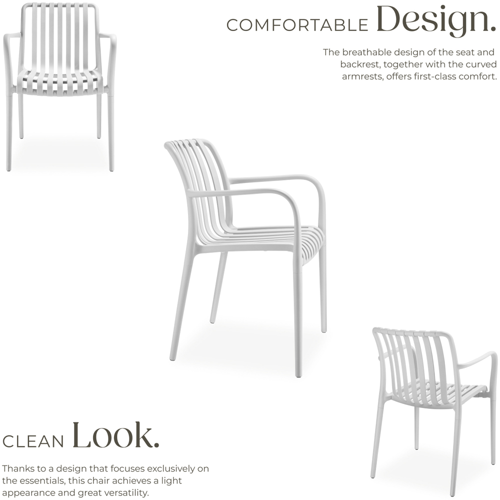 tectake Alcudia Set of 2 White Garden Chair Image 6