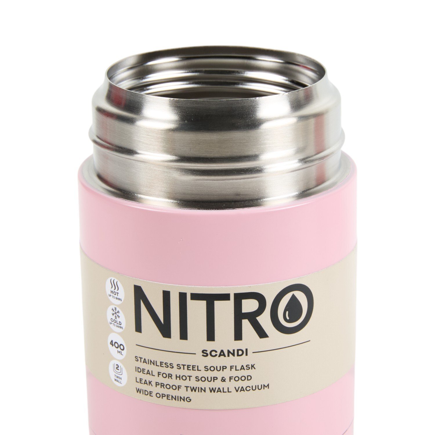 Nitro Scandi Stainless Steel Soup and Food Flask 400ml Image 9