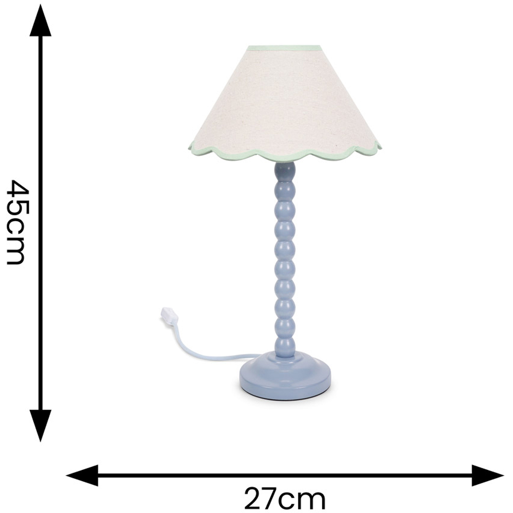 ValueLights Bobbins Green Scallop Shade Powder Blue LED Floor Lamp Image 6