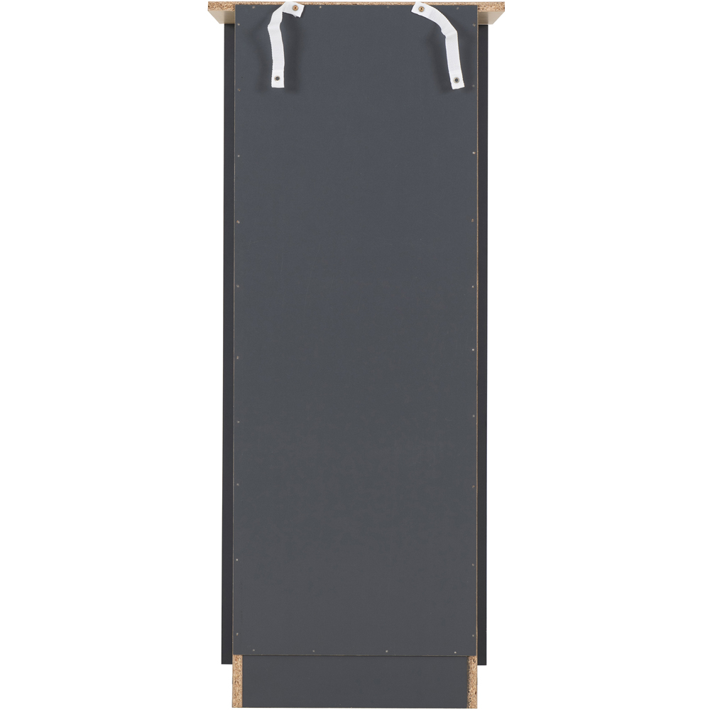 Seconique Portland 5 Drawer Grey and Oak Effect Narrow Chest of Drawers Image 6