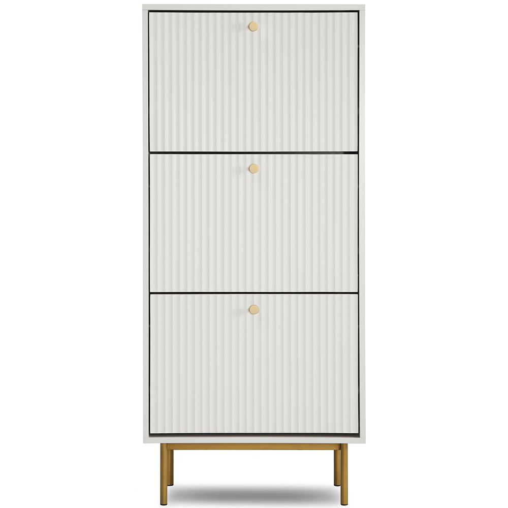 Devon 3 Drawer White Storage Cabinet Image 2