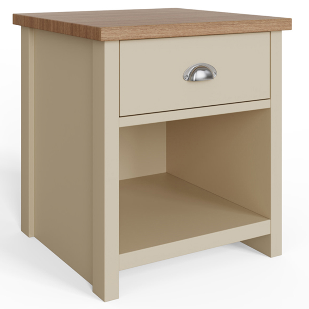 GFW Lancaster Single Drawer Single Shelf Cream Lamp Table Image 3