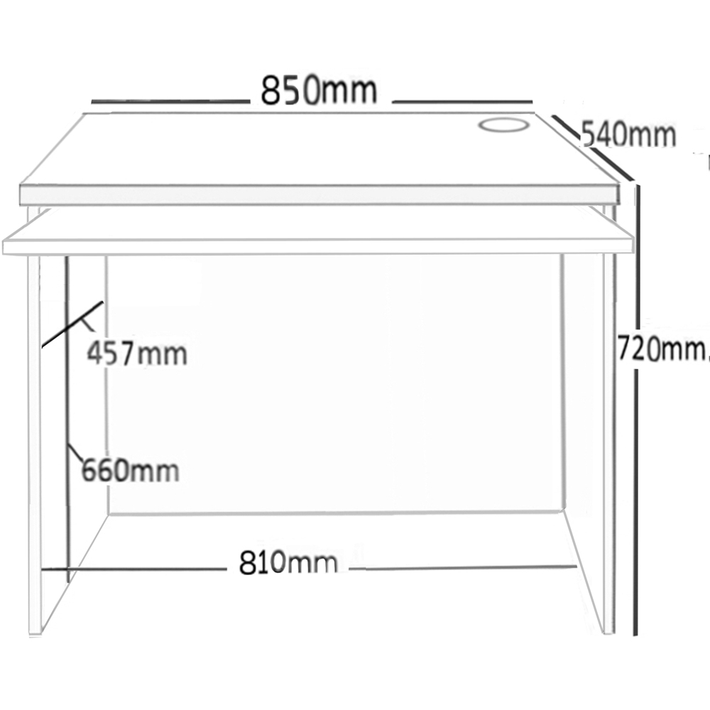 R White Cabinets Home Office Desk with Keyboard Trayf White Image 5