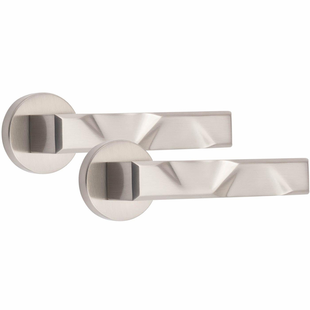 Golden Grace Satin Nickel Modern Nova Door Handle Set 4 Pack Image 2