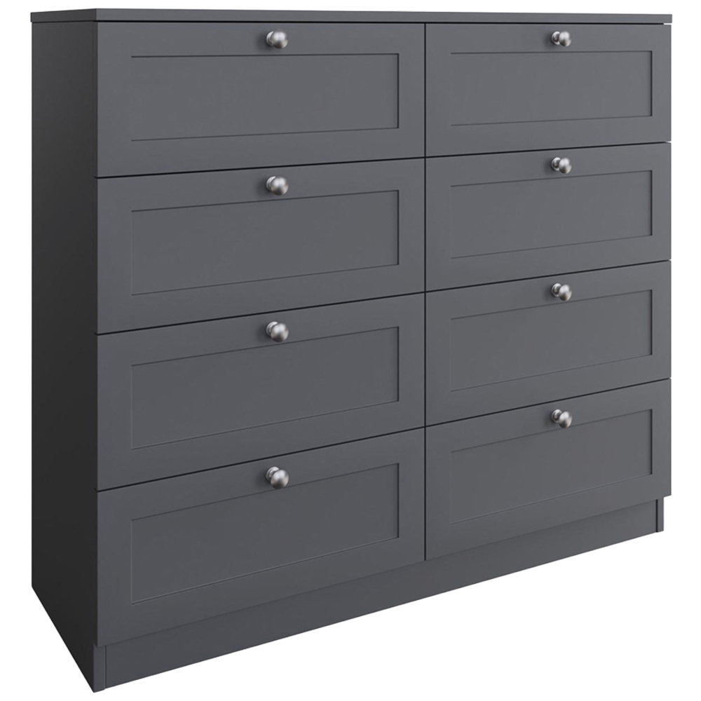 FWStyle Artus 8 Drawer Dark Grey Panelled Chest of Drawers Image 2