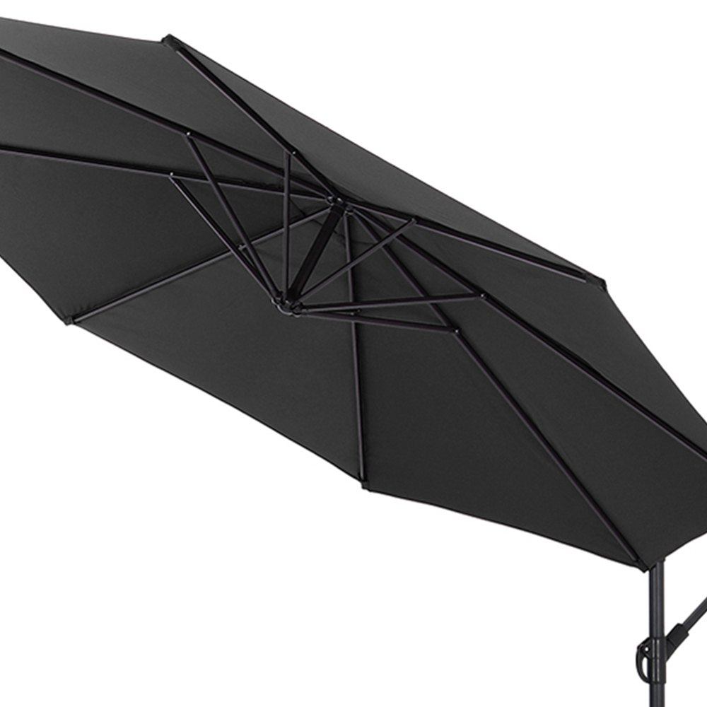 Living and Home Black Cantilever Parasol with Square Base 3m Image 5