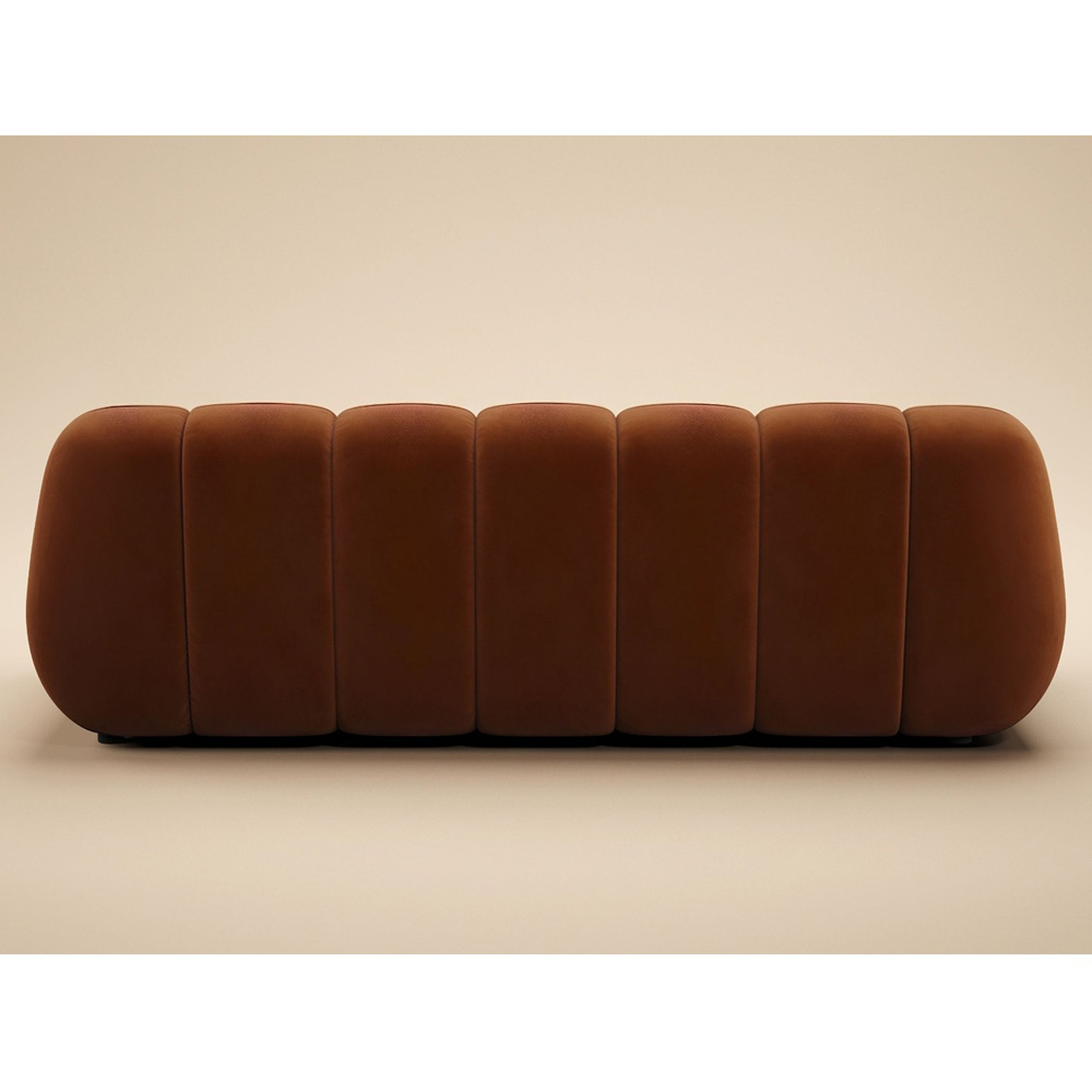 SOLACE+CO Macy Burnt Orange Velvet Large 3 Seater Sofa Image 4