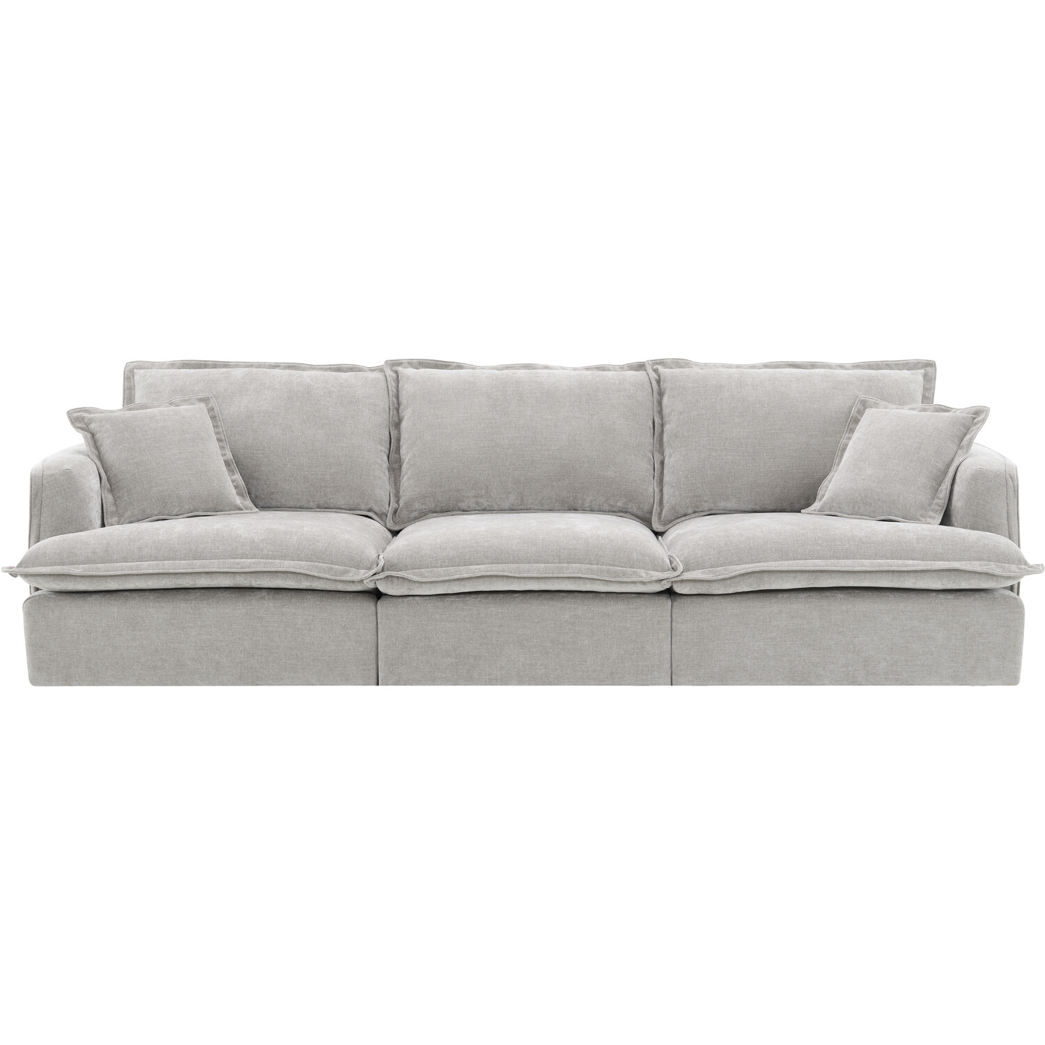 Molly 3 Seater Sofa with Ottoman - Grey Image 9