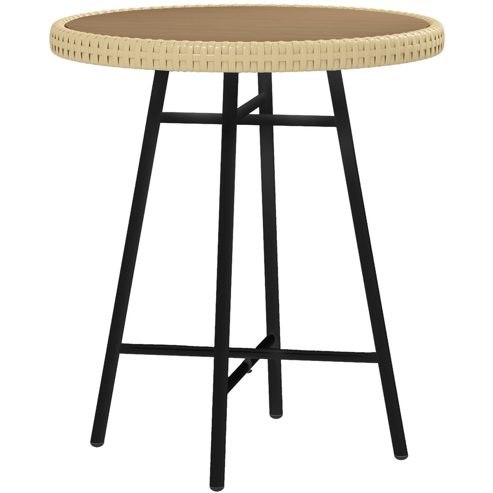 Outsunny Natural Wood Finish Rattan Side Table Image 2