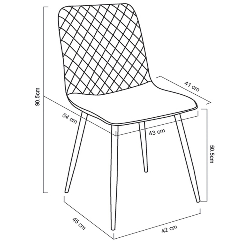 Lexi Set of 2 Black Velvet Fabric Dining Chairs Image 9