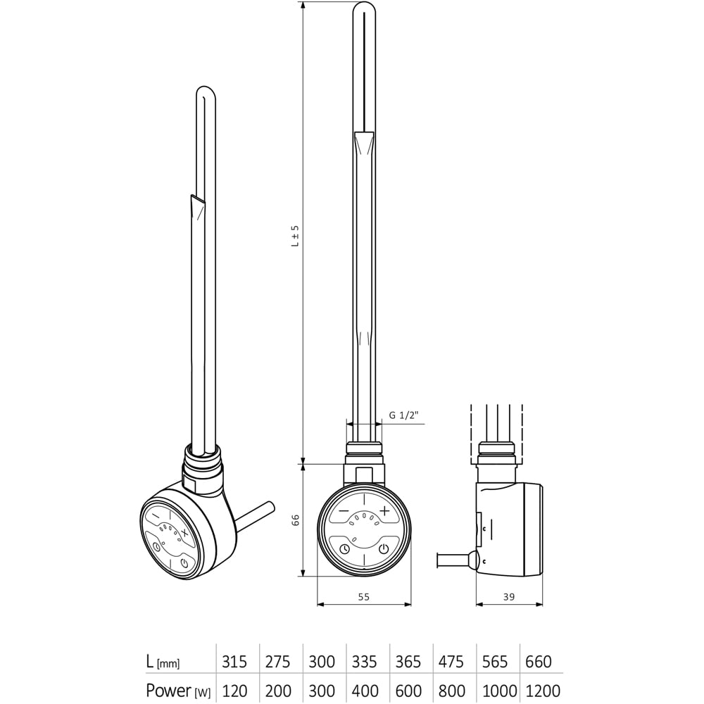Terma MOA White Heating Element 1200W Image 4