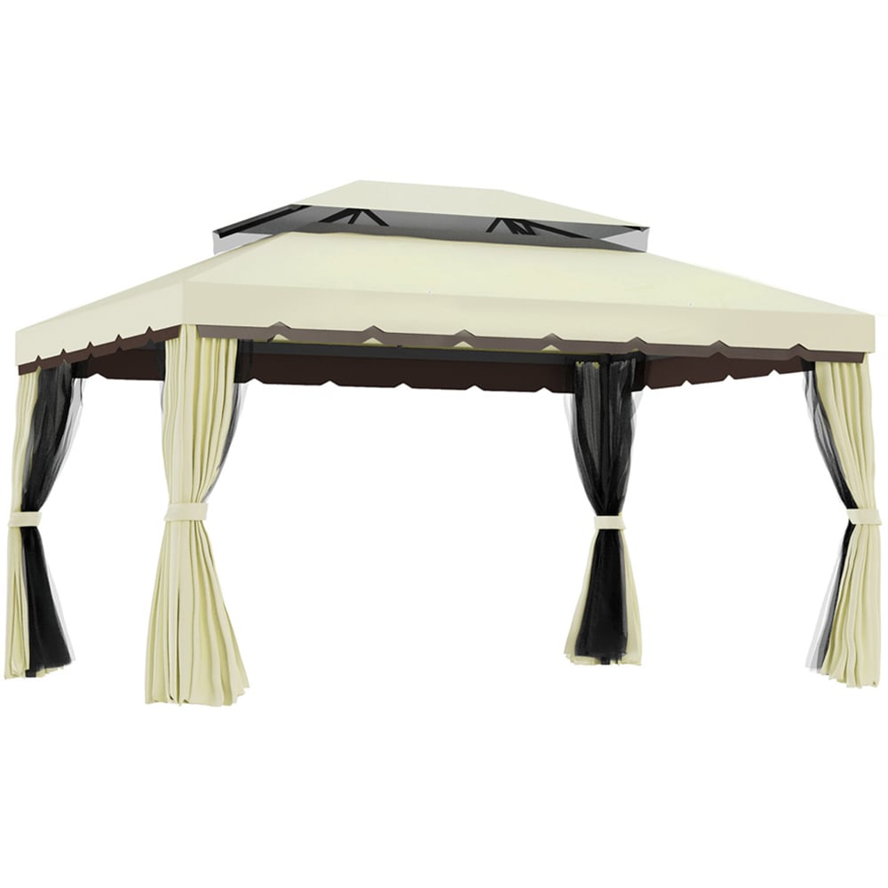 Gazebo Marquee Canopy Patio Tent Cream Image 2
