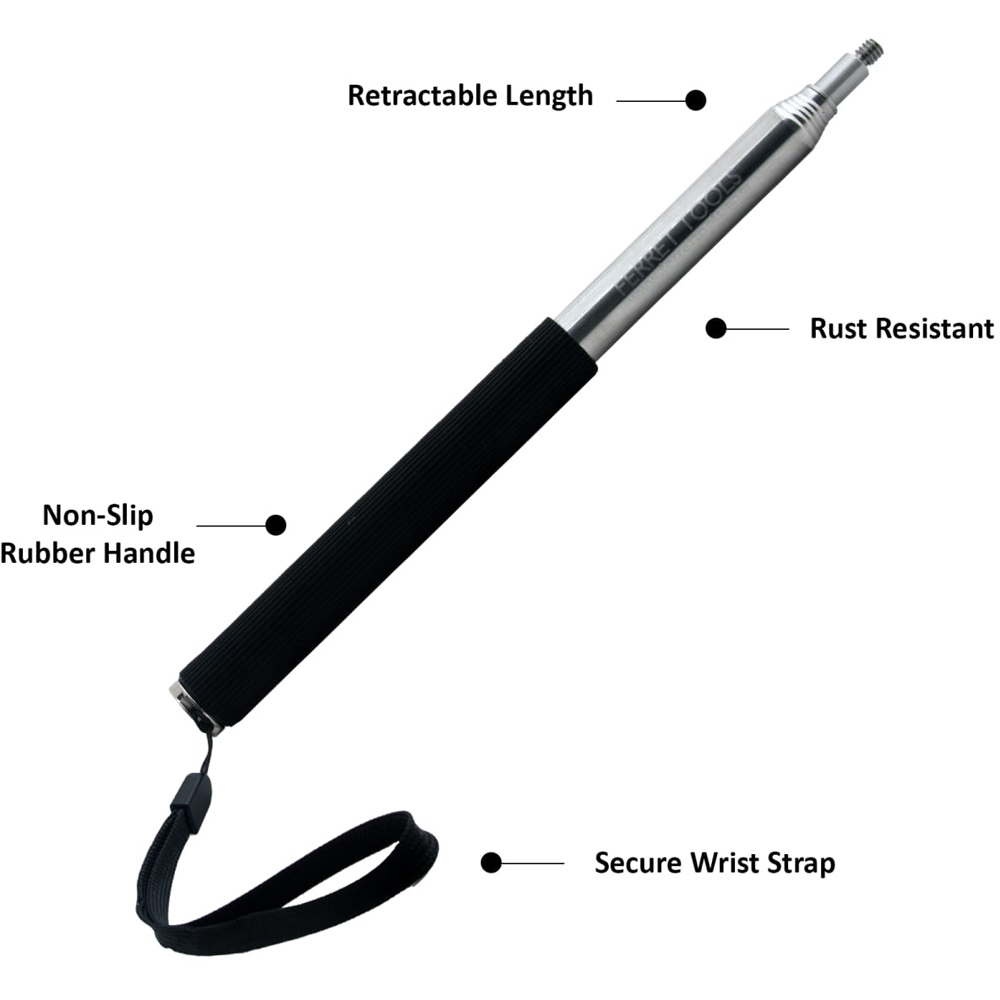 Ferret Stainless Steel Compact Extendable Telescopic Mini Stick 120cm Image 6