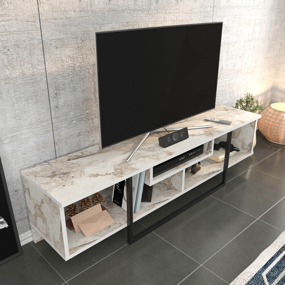 Decorotika Asal 3 Shelf Ephesus And Black Modern TV Unit Image 7
