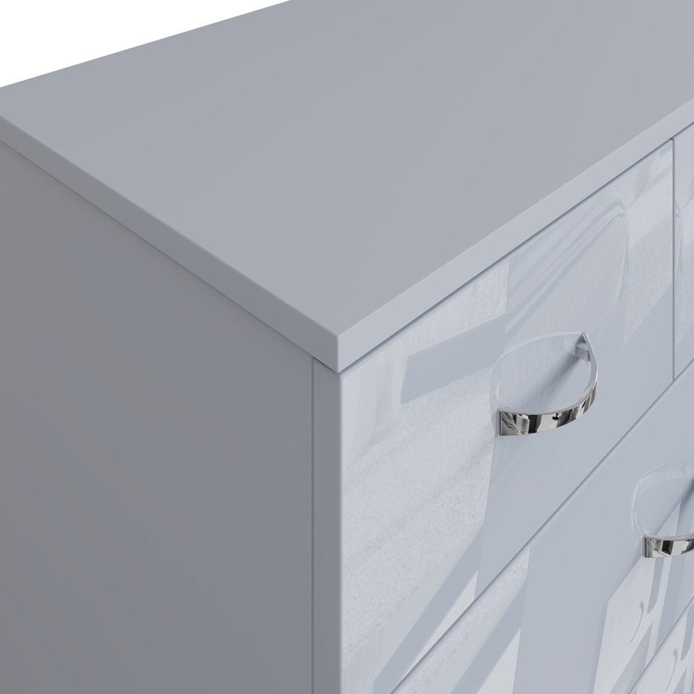 FWStyle Chilton 6 Drawer Grey Gloss Chest of Drawers Image 4