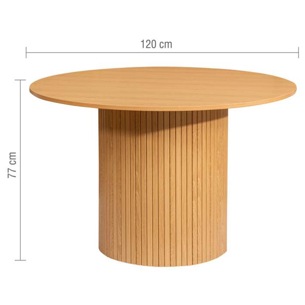 Birlea Axel 4 Seater Round Fluted Dining Set Brown Image 8