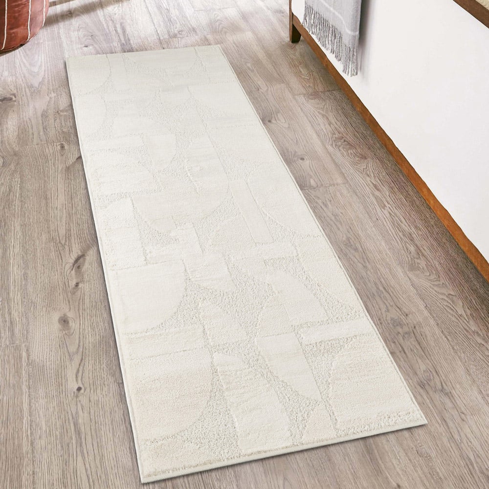 Abstract Pattern Rug Uk Cream Desire Rugs Hamilton Cream Abstract Motif Rug 60 x 220cm | Homebase