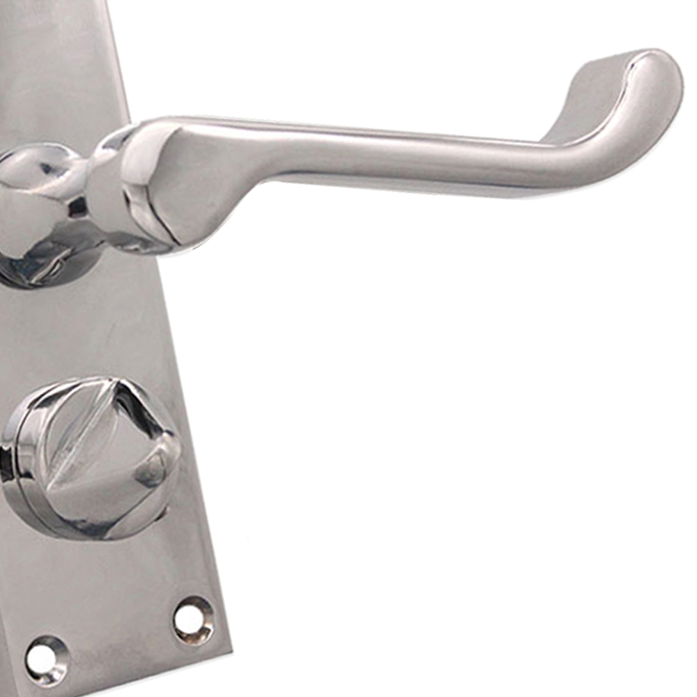 Spira Brass Victorian Polished Chrome Scroll Privacy Lever Door Handle 2 Pack Image 2