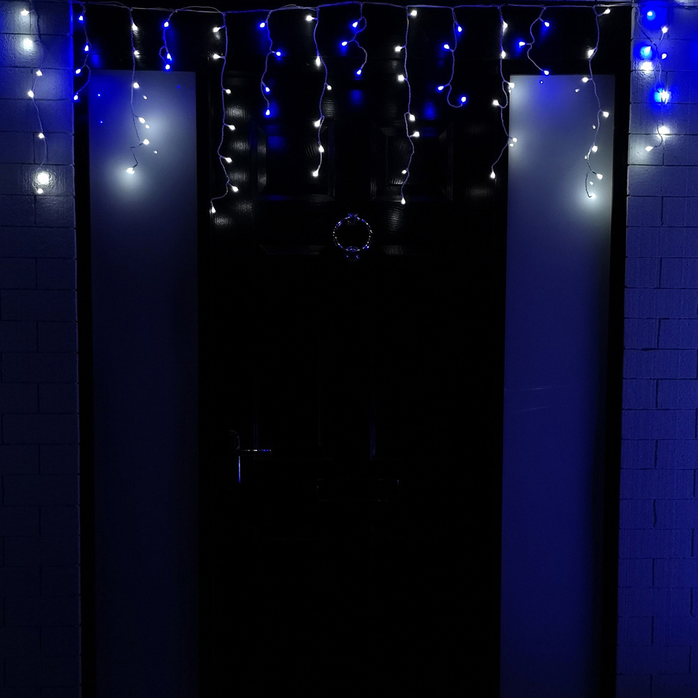 Samuel Alexander 1000 Blue and White LED Frosted White Cable Icicle Light 25m Image 4
